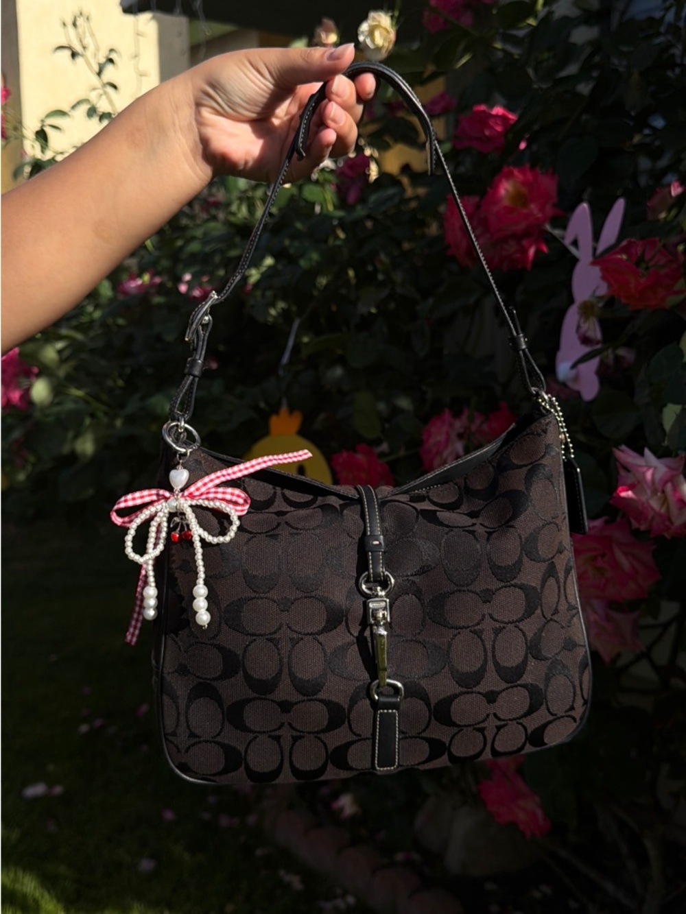Coach Monogram hamptons hobo purse